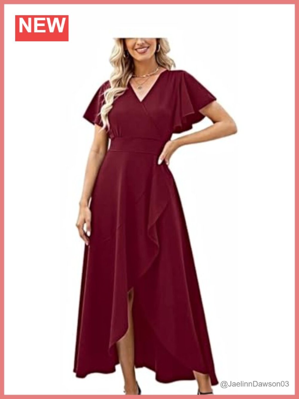 A Line Formal Evening Gown Short Sleeve Ruffle Cocktail Prom Dress